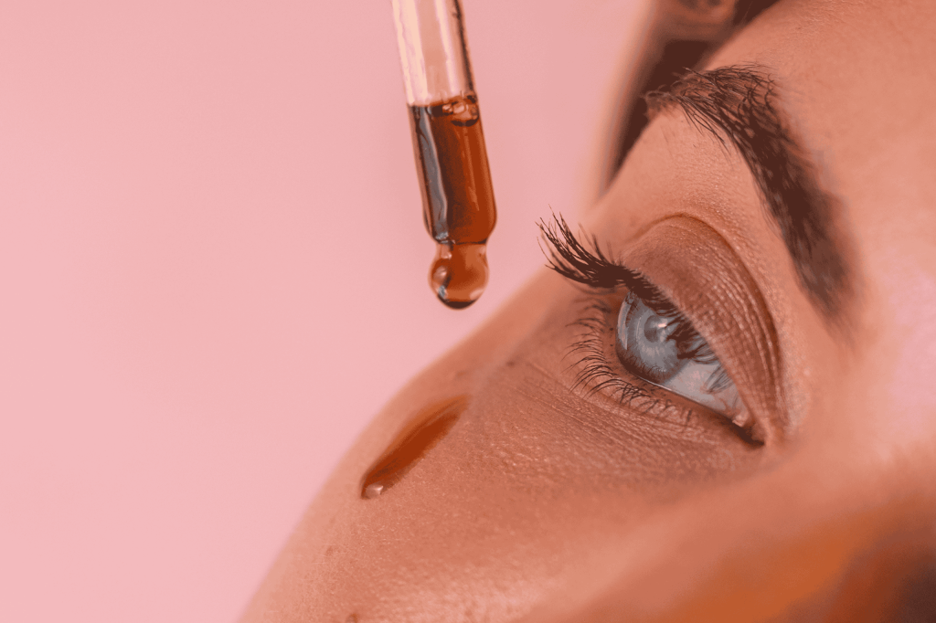image close up of coffee oil on face under eye
