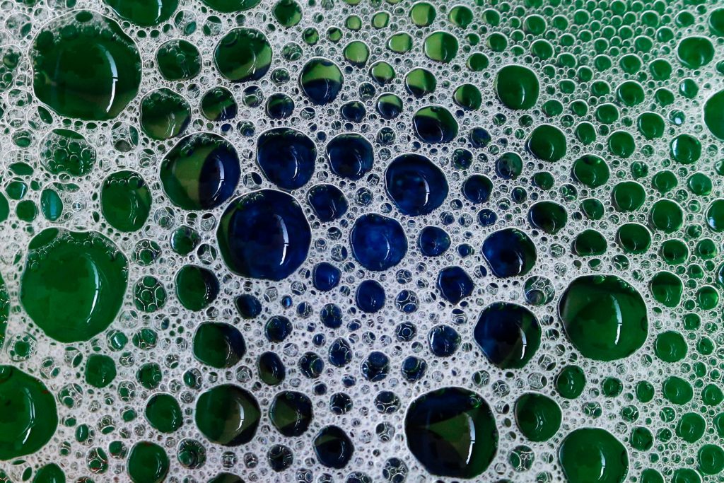 surfactant foam close up